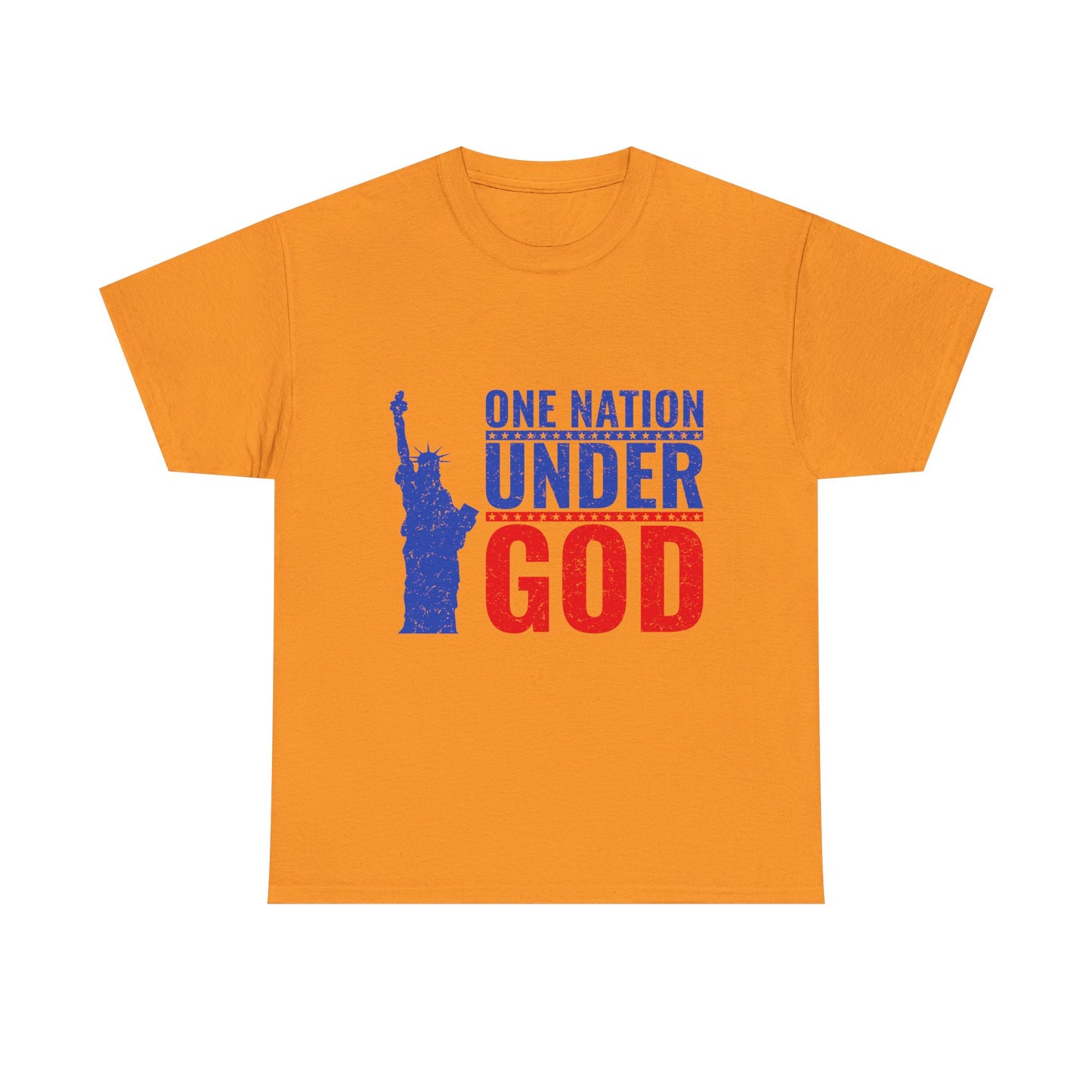 Unisex Heavy Cotton Tee - One Nation Under God, Patriotic T-Shirt, Independence Day Apparel, USA Pride Shirt, Gift for Freedom Lovers