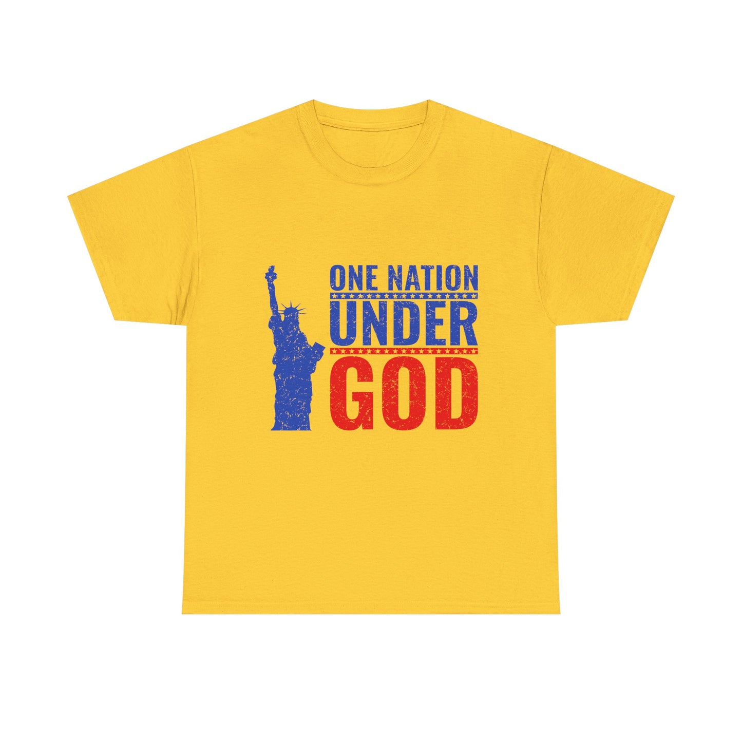 Unisex Heavy Cotton Tee - One Nation Under God, Patriotic T-Shirt, Independence Day Apparel, USA Pride Shirt, Gift for Freedom Lovers