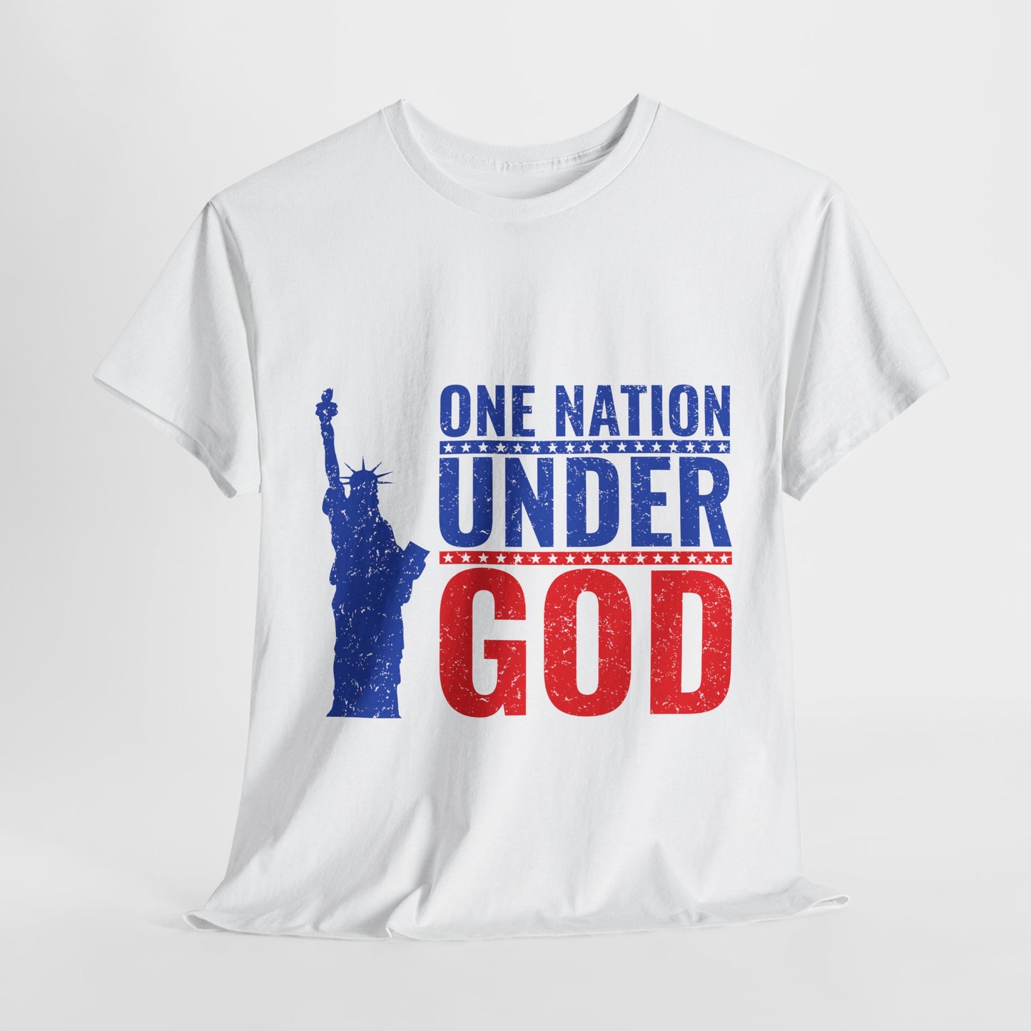 Unisex Heavy Cotton Tee - One Nation Under God, Patriotic T-Shirt, Independence Day Apparel, USA Pride Shirt, Gift for Freedom Lovers