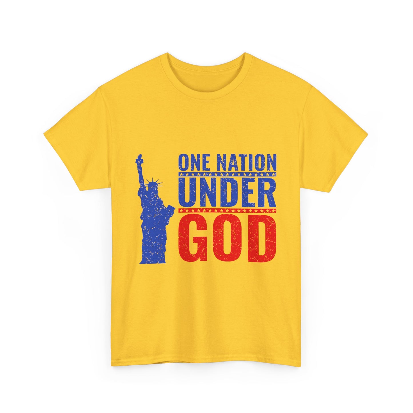 Unisex Heavy Cotton Tee - One Nation Under God, Patriotic T-Shirt, Independence Day Apparel, USA Pride Shirt, Gift for Freedom Lovers
