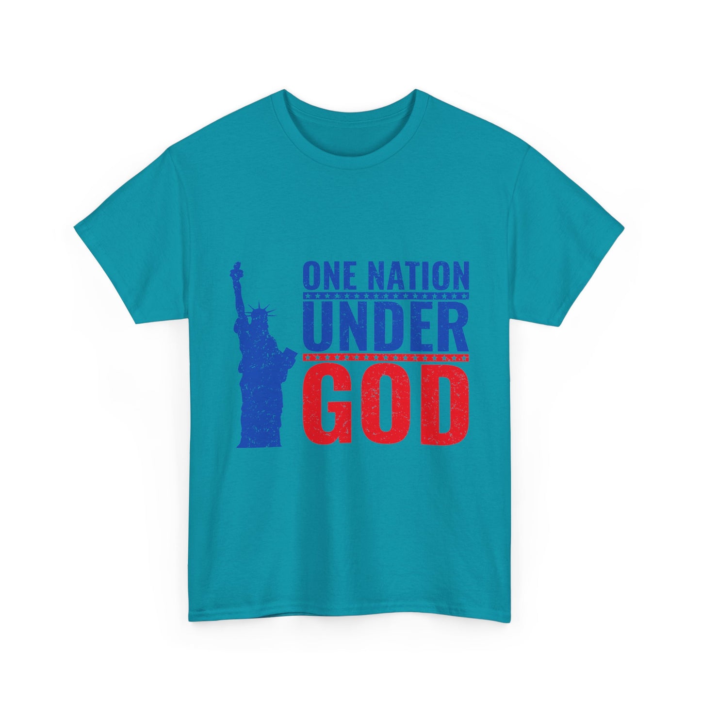Unisex Heavy Cotton Tee - One Nation Under God, Patriotic T-Shirt, Independence Day Apparel, USA Pride Shirt, Gift for Freedom Lovers