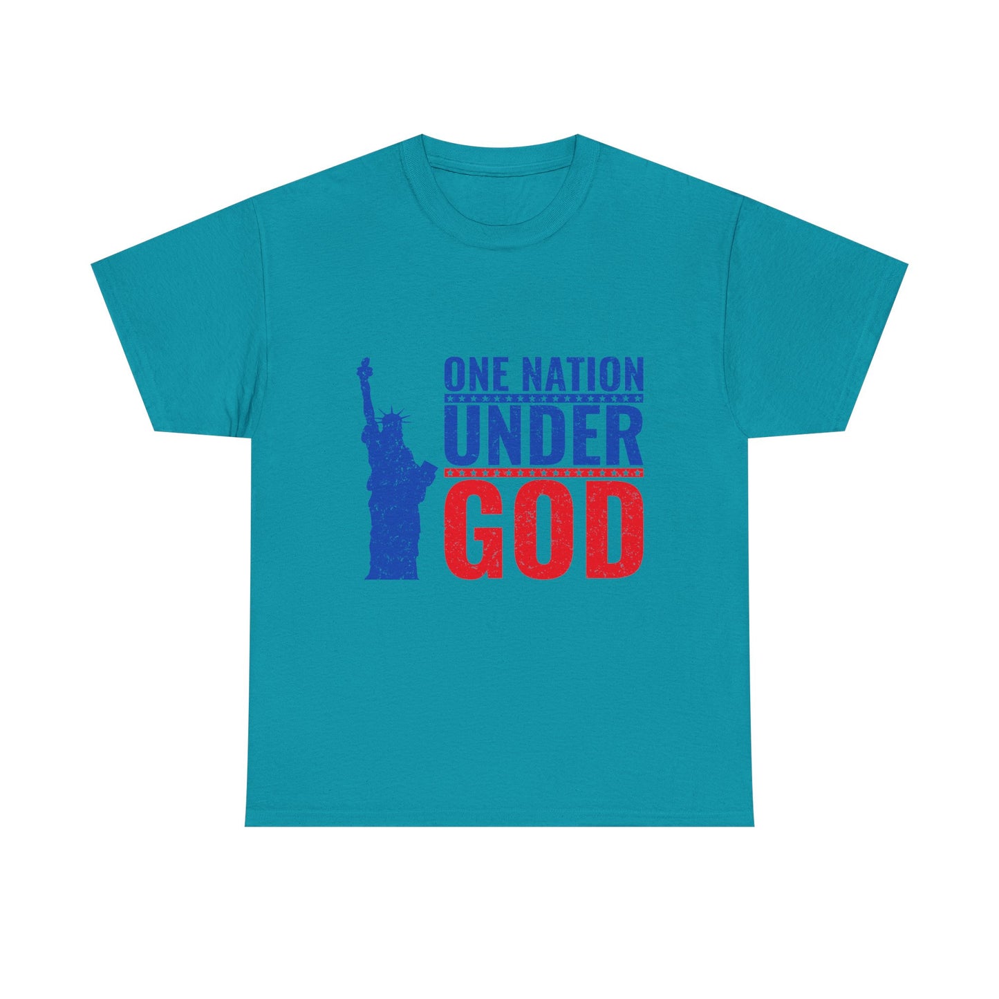 Unisex Heavy Cotton Tee - One Nation Under God, Patriotic T-Shirt, Independence Day Apparel, USA Pride Shirt, Gift for Freedom Lovers