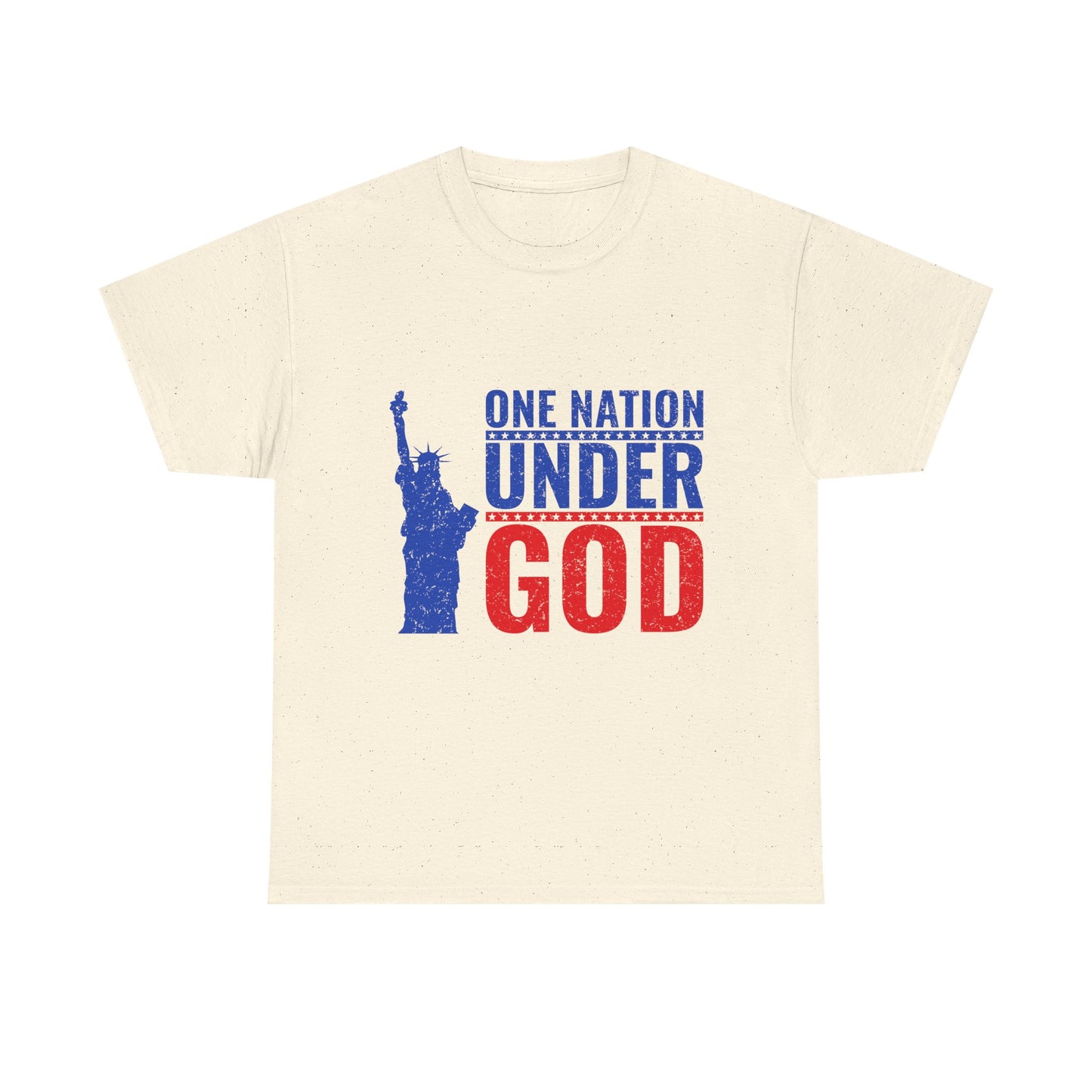 Unisex Heavy Cotton Tee - One Nation Under God, Patriotic T-Shirt, Independence Day Apparel, USA Pride Shirt, Gift for Freedom Lovers