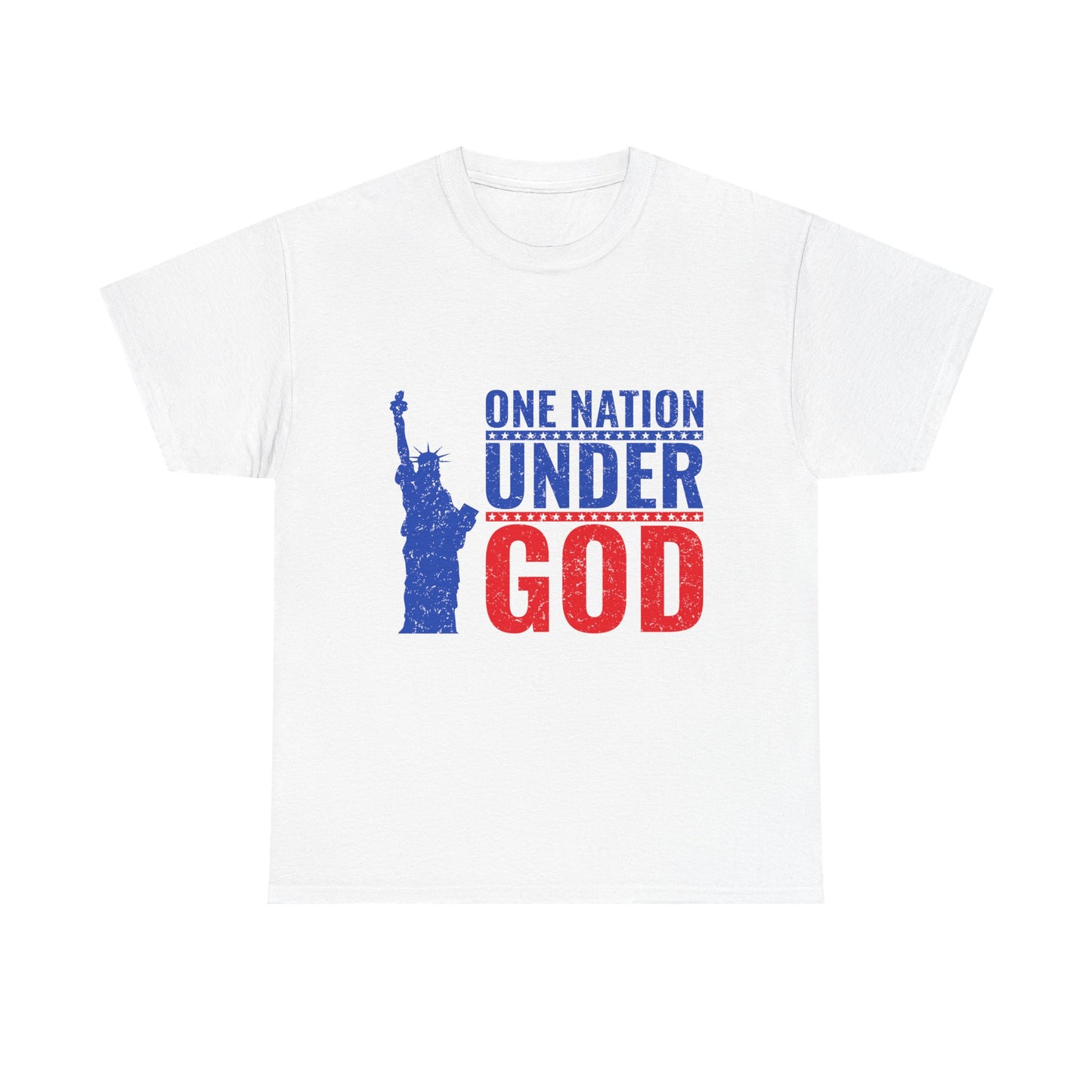 Unisex Heavy Cotton Tee - One Nation Under God, Patriotic T-Shirt, Independence Day Apparel, USA Pride Shirt, Gift for Freedom Lovers