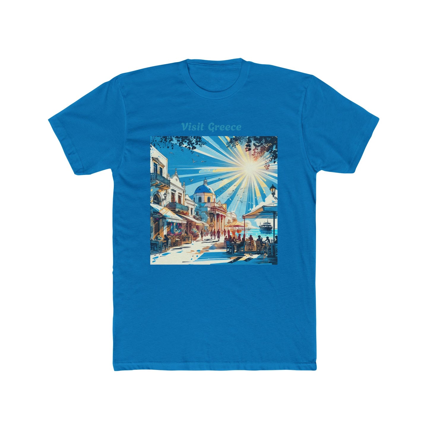 Visit Greece Unisex Cotton Crew Tee, Summer Vacation Shirt, Travel Gift Tee, Casual Wear, Beach Trip Outfit, Greece Lover Apparel