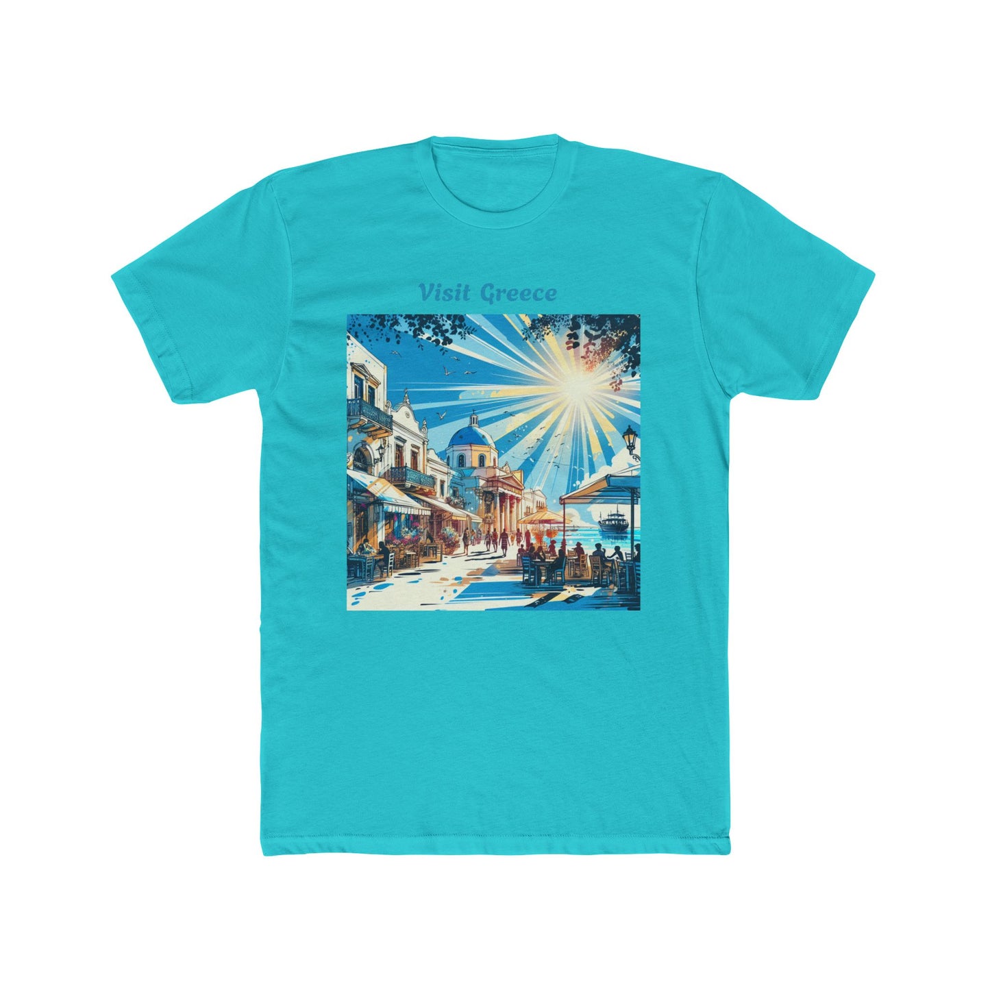 Visit Greece Unisex Cotton Crew Tee, Summer Vacation Shirt, Travel Gift Tee, Casual Wear, Beach Trip Outfit, Greece Lover Apparel