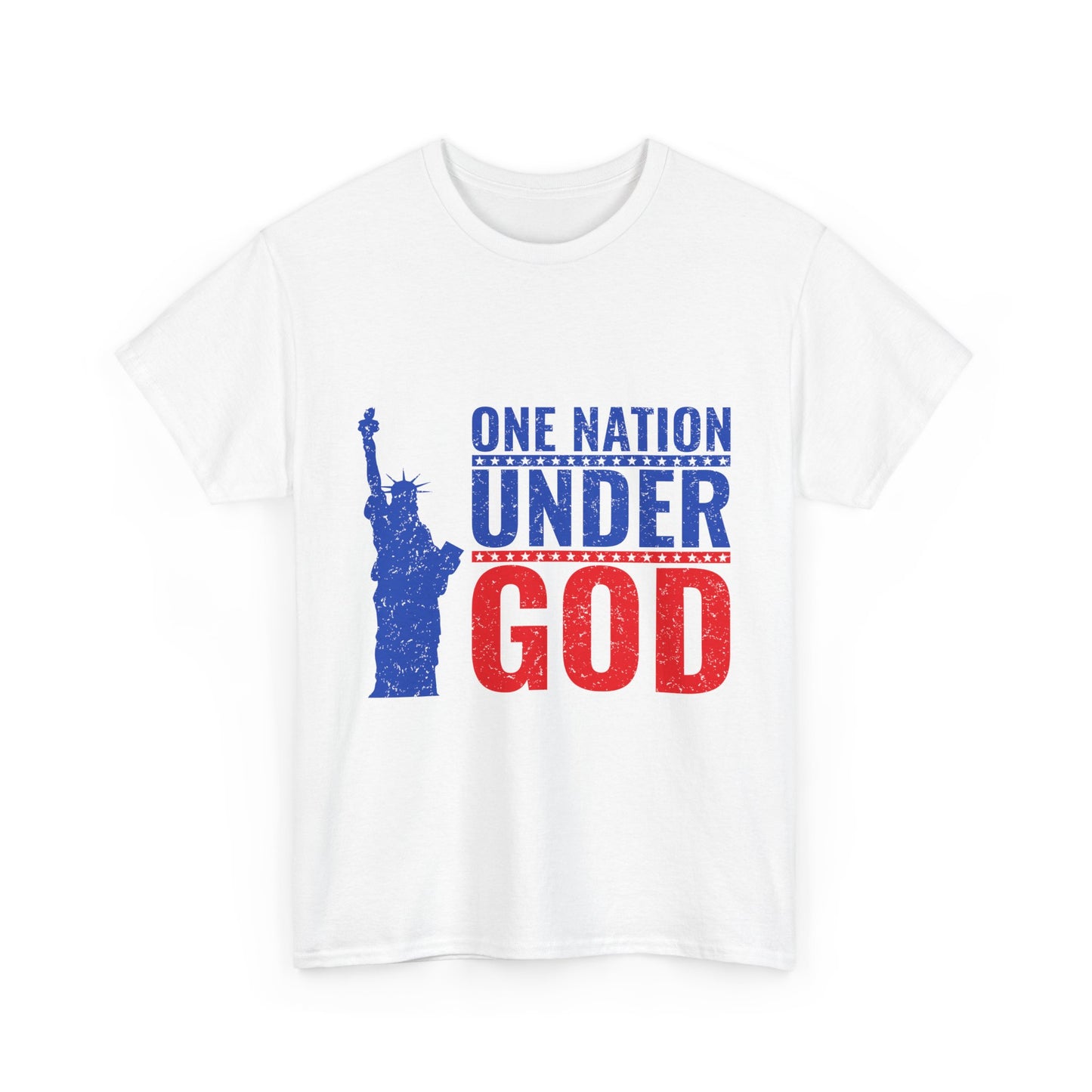 Unisex Heavy Cotton Tee - One Nation Under God, Patriotic T-Shirt, Independence Day Apparel, USA Pride Shirt, Gift for Freedom Lovers