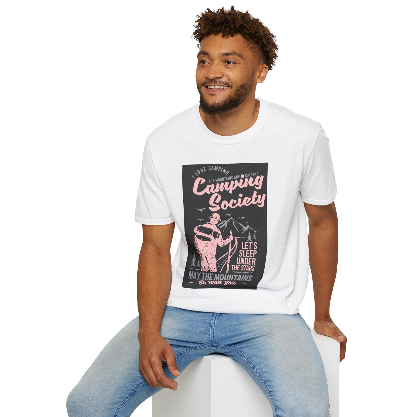 Camping Society Unisex Softstyle T-Shirt, Adventure Shirt, Gift for Campers, Hiking Tee, Outdoor Apparel, Sleep Under the Stars