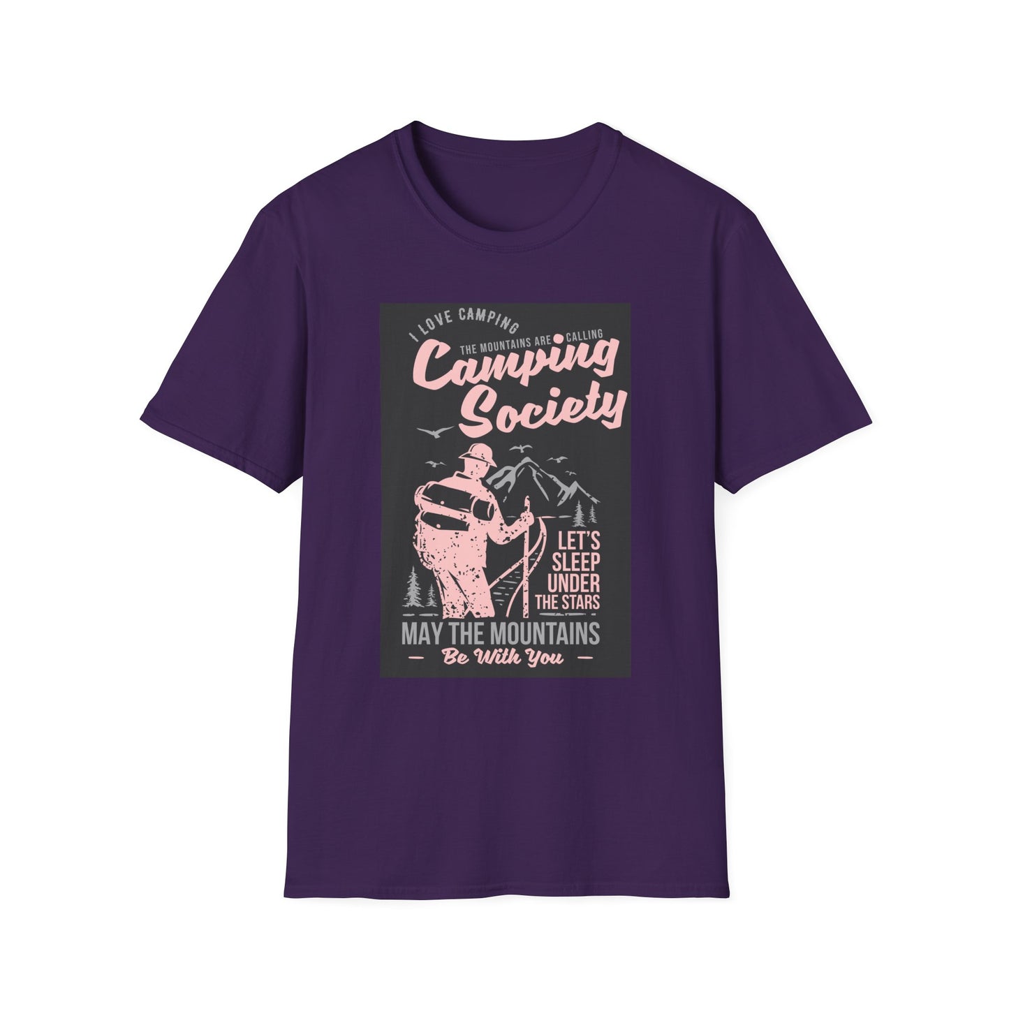Camping Society Unisex Softstyle T-Shirt, Adventure Shirt, Gift for Campers, Hiking Tee, Outdoor Apparel, Sleep Under the Stars
