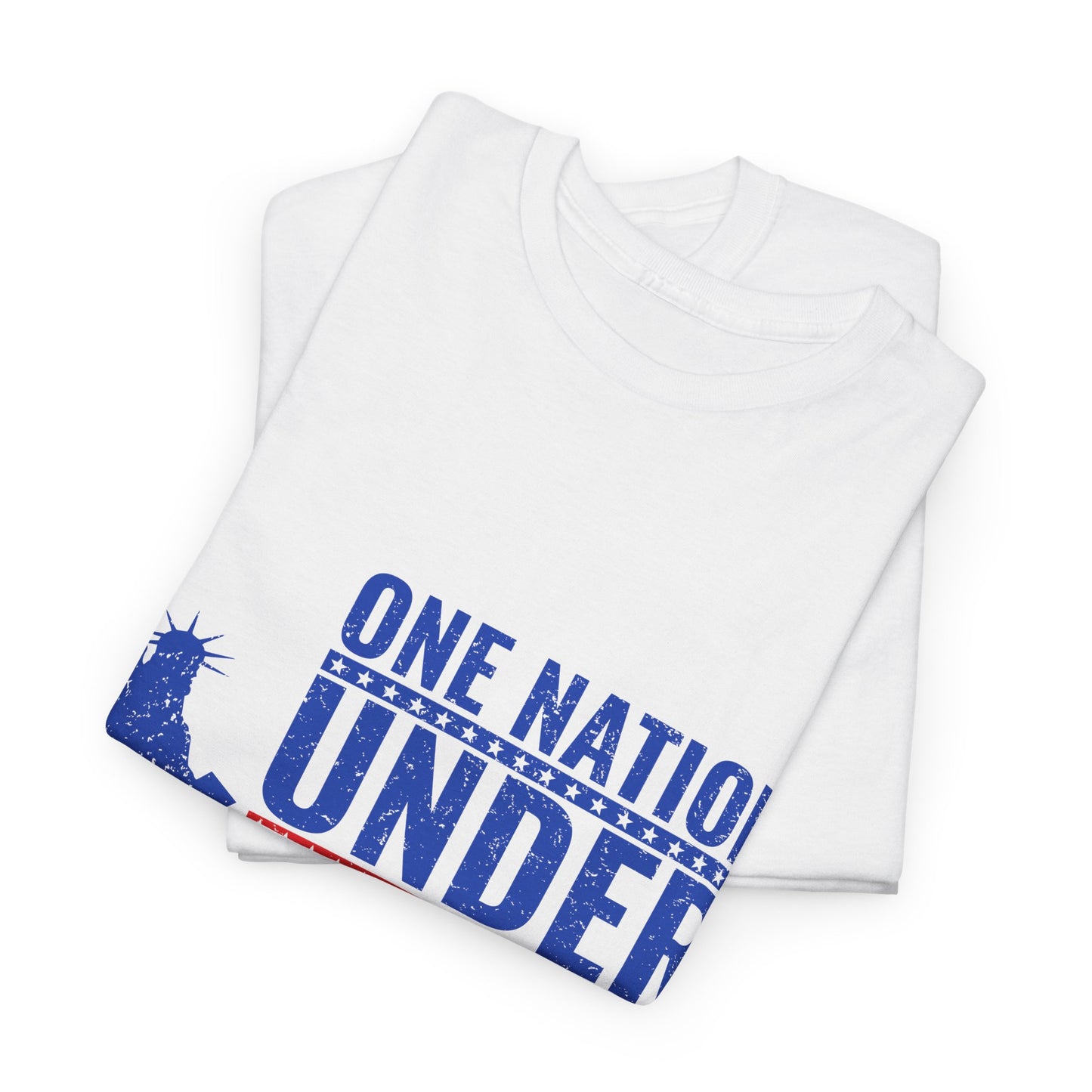 Unisex Heavy Cotton Tee - One Nation Under God, Patriotic T-Shirt, Independence Day Apparel, USA Pride Shirt, Gift for Freedom Lovers