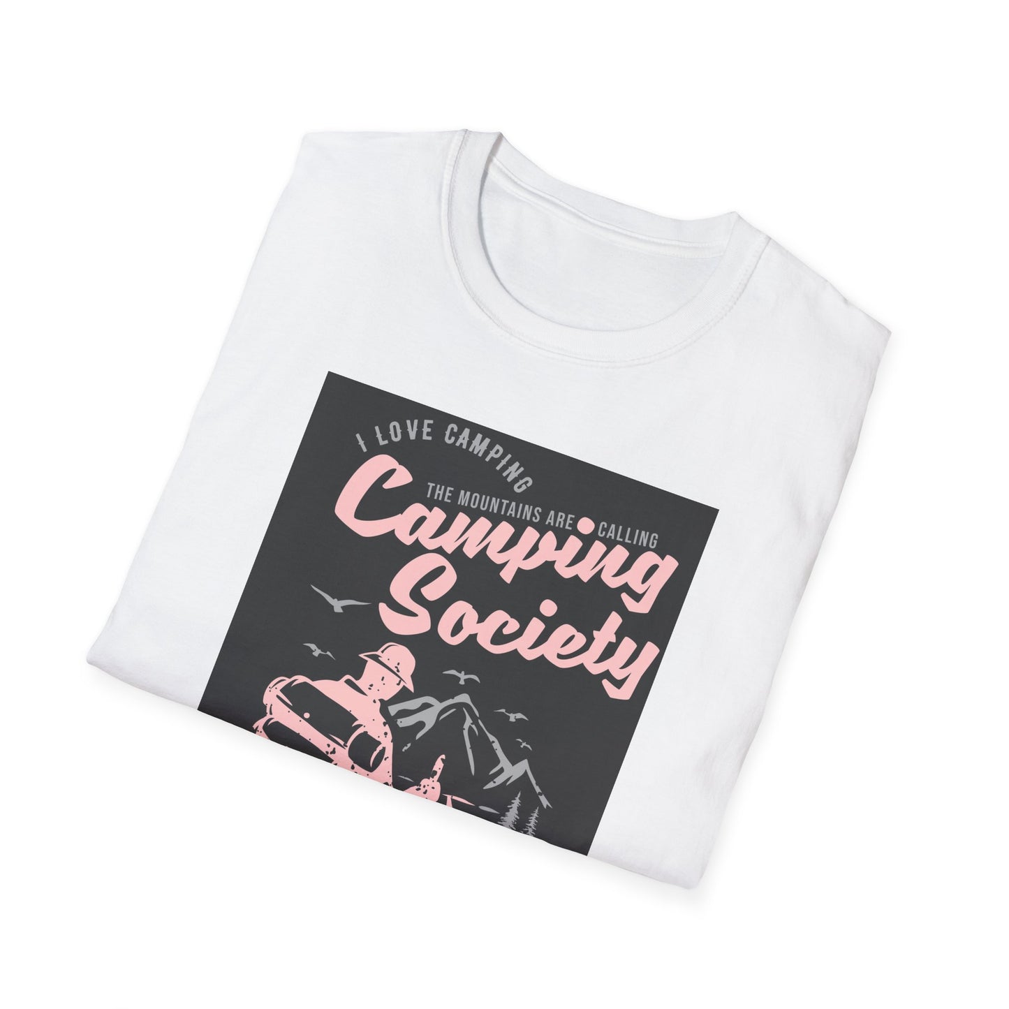 Camping Society Unisex Softstyle T-Shirt, Adventure Shirt, Gift for Campers, Hiking Tee, Outdoor Apparel, Sleep Under the Stars