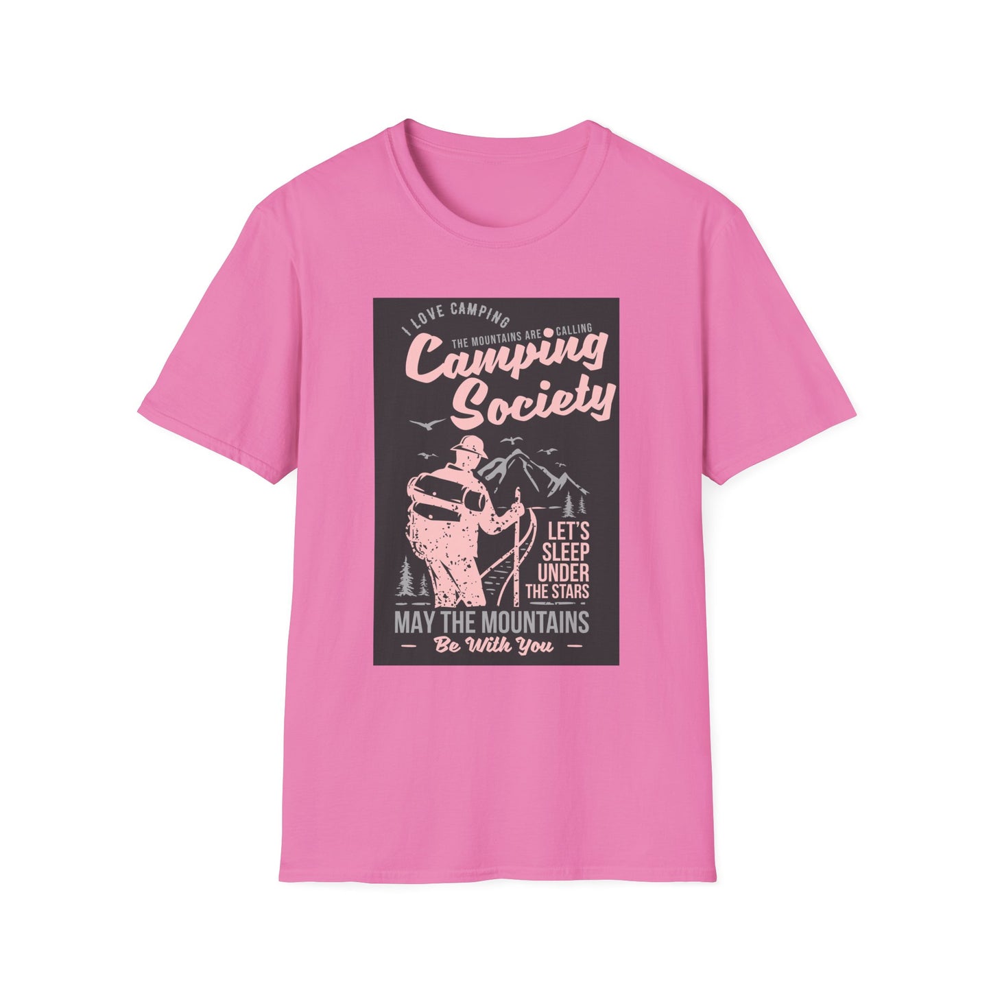 Camping Society Unisex Softstyle T-Shirt, Adventure Shirt, Gift for Campers, Hiking Tee, Outdoor Apparel, Sleep Under the Stars