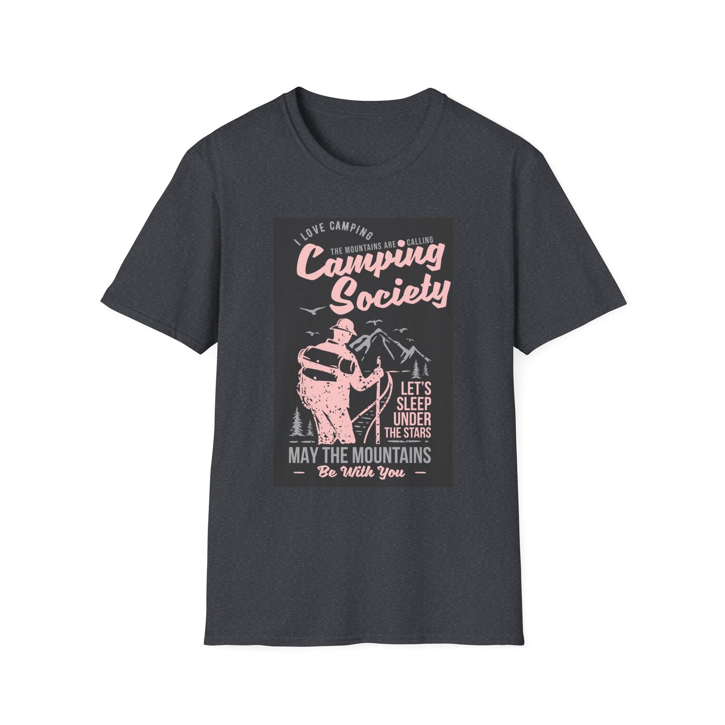 Camping Society Unisex Softstyle T-Shirt, Adventure Shirt, Gift for Campers, Hiking Tee, Outdoor Apparel, Sleep Under the Stars