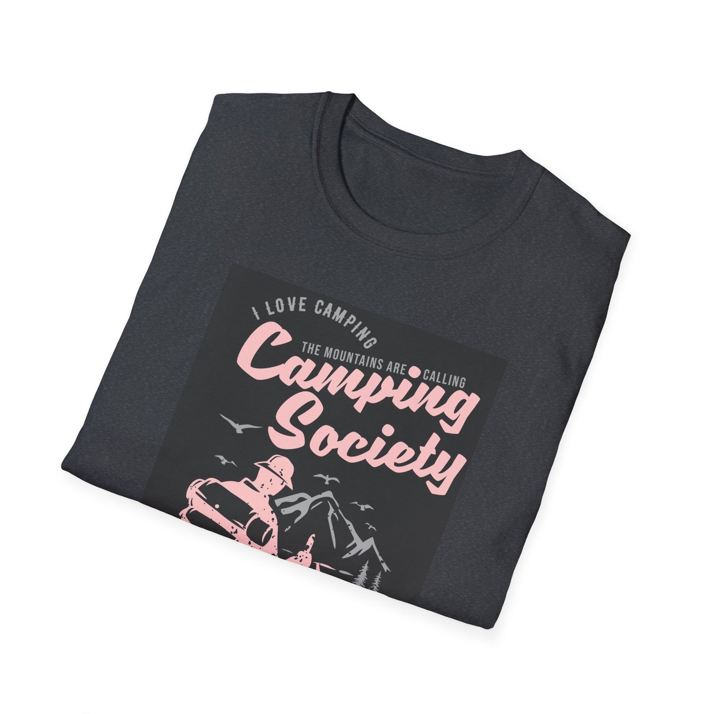 Camping Society Unisex Softstyle T-Shirt, Adventure Shirt, Gift for Campers, Hiking Tee, Outdoor Apparel, Sleep Under the Stars