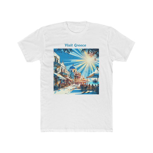 Visit Greece Unisex Cotton Crew Tee, Summer Vacation Shirt, Travel Gift Tee, Casual Wear, Beach Trip Outfit, Greece Lover Apparel