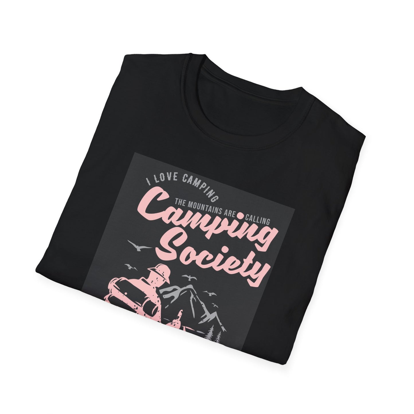 Camping Society Unisex Softstyle T-Shirt, Adventure Shirt, Gift for Campers, Hiking Tee, Outdoor Apparel, Sleep Under the Stars