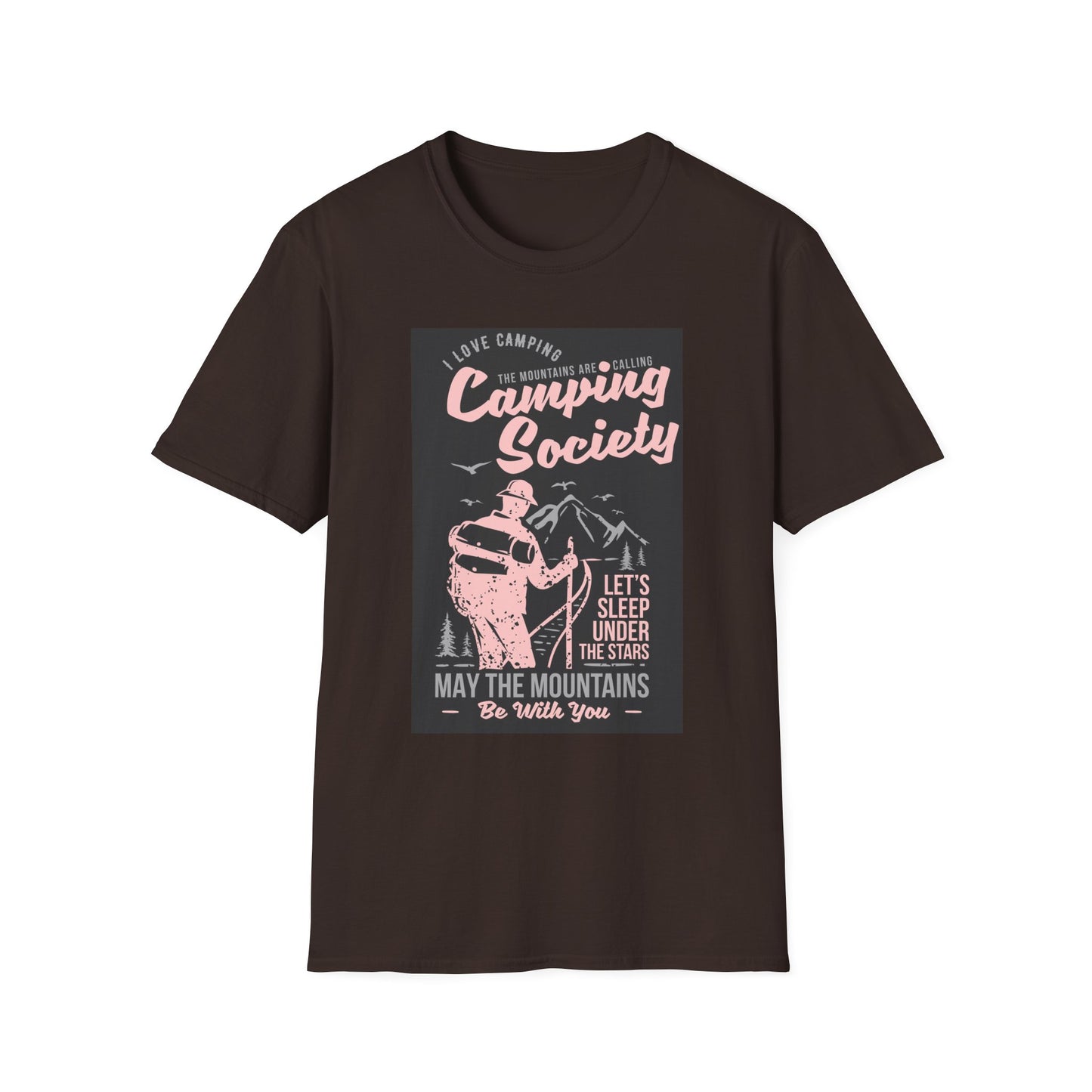 Camping Society Unisex Softstyle T-Shirt, Adventure Shirt, Gift for Campers, Hiking Tee, Outdoor Apparel, Sleep Under the Stars