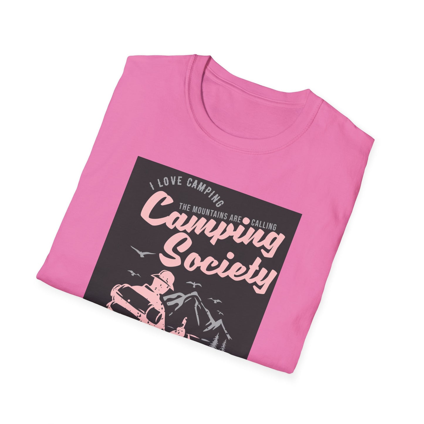 Camping Society Unisex Softstyle T-Shirt, Adventure Shirt, Gift for Campers, Hiking Tee, Outdoor Apparel, Sleep Under the Stars